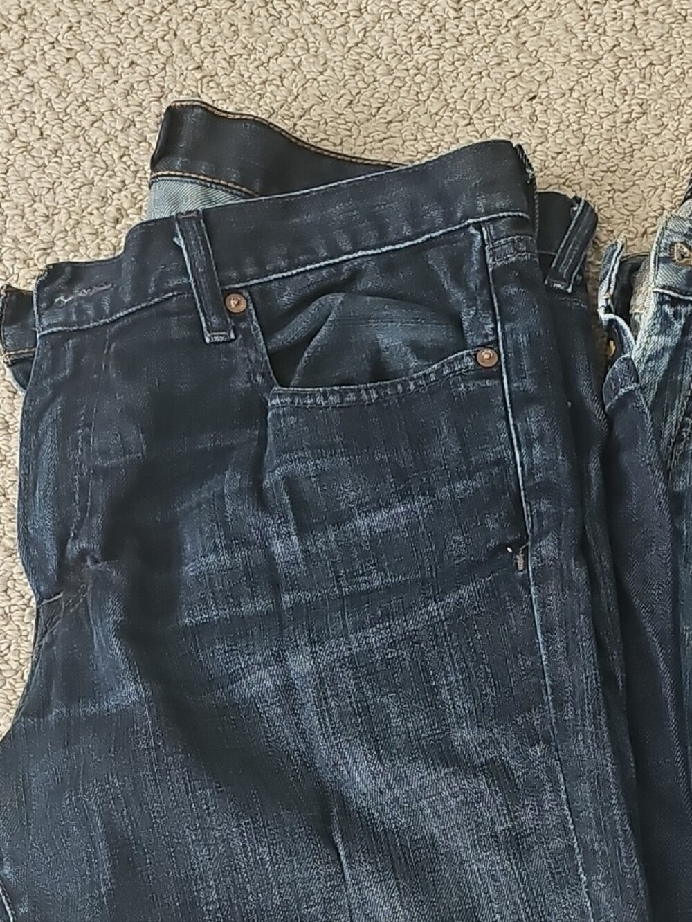 Lucky Brand 34×30 Men's 221 Original Straight Jeans - Dark Indigo Wash